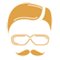 Hipster face icon